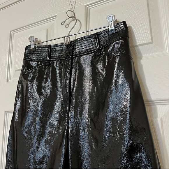 Aritzia Wilfred Funk High Rise Glossy Vinyl Vegan Leather Pants in Black - Sz 4 - Picture 5 of 16